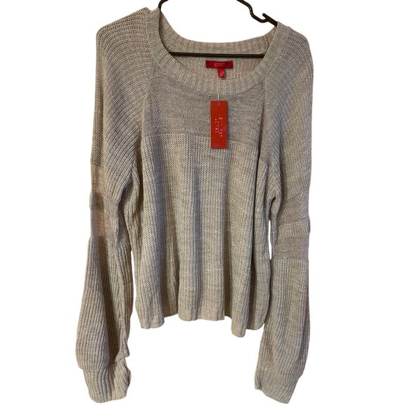 Jennifer Lopez Light Gray Long Sleeve Knit Sweater Womens Soft Pullover Kohls XL - Picture 1 of 17